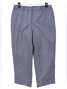 Lands’ End Chino Crop Pants 10P NWT Navy White Pattern 10 Petite NEW